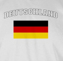 Shirtracer T-Shirt Deutschland Schriftzug Fanartikel (2024) Creme/Grau/Beige/Dunkelgrau