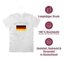 Shirtracer T-Shirt Deutschland Schriftzug Fanartikel (2024) Creme/Grau/Beige/Dunkelgrau