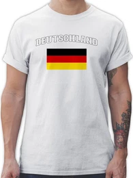 T-Shirt Deutschland Schriftzug mit Flagge, Germany, BRD, Deutsche Bundesrep 2024 Fussball EM Fanartikel