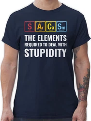 Shirtracer T-Shirt Sarcasm - the elements required to deal with stupidity Grün/Hellblau