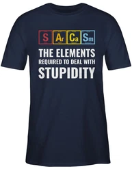 Shirtracer T-Shirt Sarcasm - the elements required to deal with stupidity Grün/Hellblau