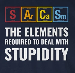 Shirtracer T-Shirt Sarcasm - the elements required to deal with stupidity Grün/Hellblau