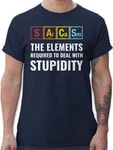 Shirtracer T-Shirt Sarcasm - the elements required to deal with stupidity Grün/Hellblau