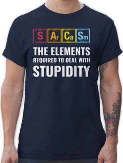 Shirtracer T-Shirt Sarcasm - the elements required to deal with stupidity Grün/Hellblau Shirtracer T-Shirt Sarcasm - the elements required to deal with stupidity Grün/Hellblau