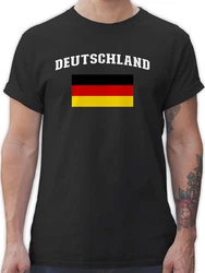 Shirtracer T-Shirt Deutschland Schriftzug Fanartikel (2024) Grau/Schwarz/Creme/Beige