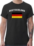 Shirtracer T-Shirt Deutschland Schriftzug Fanartikel (2024) Grau/Schwarz/Creme/Beige
