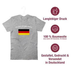 Shirtracer T-Shirt Deutschland Schriftzug Fanartikel (2024) Grau/Beige/Dunkelgrau