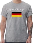Shirtracer T-Shirt Deutschland Schriftzug Fanartikel (2024) Grau/Beige/Dunkelgrau