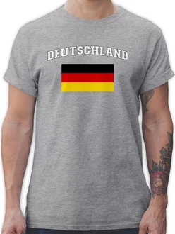 Shirtracer T-Shirt Deutschland Schriftzug Fanartikel (2024) Grau/Beige/Dunkelgrau Shirtracer T-Shirt Deutschland Schriftzug Fanartikel (2024) Grau/Beige/Dunkelgrau