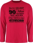 Shirtracer Rundhalsshirt 90 Jahre Geburtstag Rosa