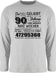 Shirtracer Rundhalsshirt 90 Jahre Geburtstag Grau