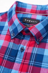 bugatti Hemd Hellblau/Rot/Dunkelrot/Lila