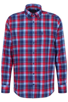 bugatti Hemd Hellblau/Rot/Dunkelrot/Lila