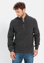Strickpullover aus Baumwollmix Markenlogo