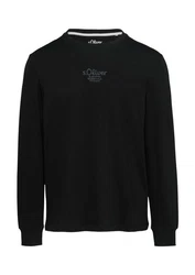s.Oliver Shirt Rundhals-Ausschnitt schwarz