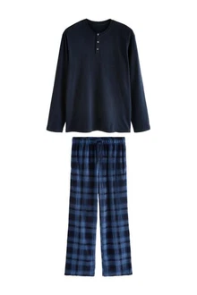 Next Pyjama Strukturierter Schlafanzug mit langem Arm