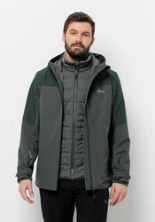 Jack Wolfskin 3-in-1 Funktionsjacke GLAABACH 3IN1 JKT Dunkelgrün/Grün