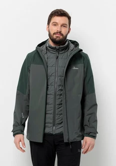 Jack Wolfskin 3-in-1 Funktionsjacke GLAABACH 3IN1 JKT Dunkelgrün/Grün