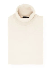 Rollkragenpullover Rollkragenpullover - Casual Fit - Merino - Einfarbig - Wollwei (1-tlg)