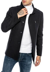 RedBridge Kurzmantel Bradford mit Kragen und Taschen Schwarz/Hellblau/Dunkelblau