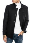 RedBridge Kurzmantel Bradford mit Kragen und Taschen Schwarz/Hellblau/Dunkelblau