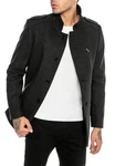 RedBridge Kurzmantel Bradford mit Kragen und Taschen Dunkelgrau/Grau