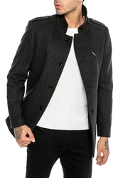 RedBridge Kurzmantel Bradford mit Kragen und Taschen Dunkelgrau/Grau