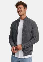 Indicode INWestmoon Strickjacke Dunkelgrau/Hellgrau/Grau