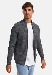 Indicode INWestmoon Strickjacke Dunkelgrau/Hellgrau/Grau