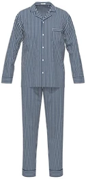 Schlafanzug Herren Pyjama lang geknpft (2 tlg) Baumwolle