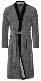 Caw Herrenbademantel 5840, Langform, Walkvelours, Kimono-Kragen, Grtel, Kimono Form