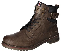 Mustang Shoes Schnürboots Dunkelbraun/Braun/Beige/Khaki/Dunkelgrün