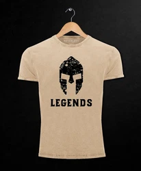 Neverless Print-Shirt Sparta Legends Slim Fit Khaki/Braun/Beige