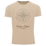 Neverless Print-Shirt Kompass Windrose Braun/Khaki/Beige