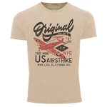Neverless Print-Shirt Herren Vintage Shirt US Airforce Army Motiv Spitfire Flugzeug Khaki/Braun/Weiß