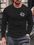 RMK Rundhalsshirt Longsleeve Herren Basic Smile Smiley Schwarz/Grau