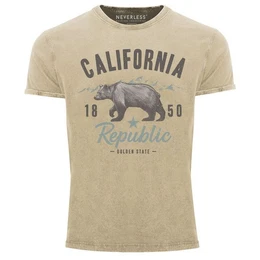 Print-Shirt Herren Vintage Shirt California Sommer Summer Golden State USA Br mit Print
