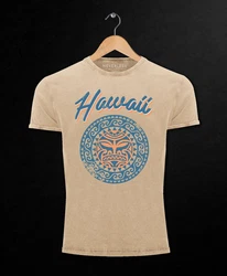 Neverless Print-Shirt Herren T-Shirt Hawaii Tattoo Tribal Maui Ethno Style Blau/Weiß/Khaki/Beige/Gelb