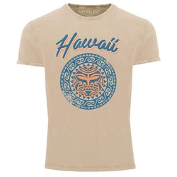 Neverless Print-Shirt Herren T-Shirt Hawaii Tattoo Tribal Maui Ethno Style Blau/Weiß/Khaki/Beige/Gelb
