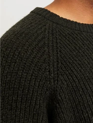 Jack & Jones PlusSize Rundhalspullover JJJONES KNIT CREW NECK Dunkelgrün