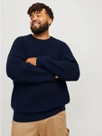 Jack & Jones PlusSize Rundhalspullover JJJONES KNIT CREW NECK Dunkelblau