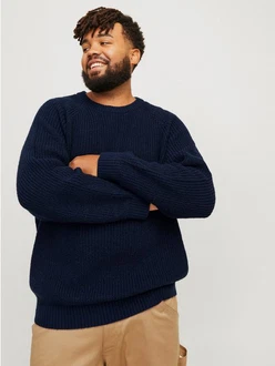 Jack & Jones PlusSize Rundhalspullover JJJONES KNIT CREW NECK Dunkelblau Jack & Jones PlusSize Rundhalspullover JJJONES KNIT CREW NECK Dunkelblau