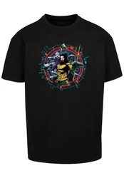 F4NT4STIC T-Shirt DC Comics Aquaman Circular Crest Schwarz/Gelb/Mischfarben