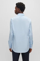 BOSS Langarmhemd Slim-Fit Hank Hemd Hellblau/Blau
