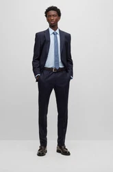 BOSS Langarmhemd Slim-Fit Hank Hemd Hellblau/Blau