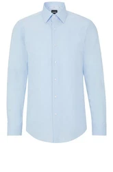 BOSS Langarmhemd Slim-Fit Hank Hemd Hellblau/Blau