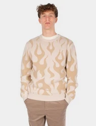 iriedaily Strickpullover Cotton Mix Round Neck Knit Trend Style Beige/Creme/Khaki/Orange