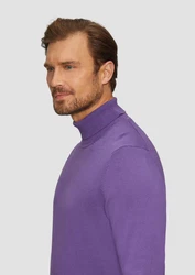 s.Oliver Strickpullover Rollkragenpullover Lila/Fliederfarben/Dunkelblau