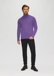 s.Oliver Strickpullover Rollkragenpullover Lila/Fliederfarben/Dunkelblau