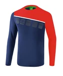 Erima Sweatshirt 5-C Longsleeve Rot/Dunkelblau/Mischfarben/Braun